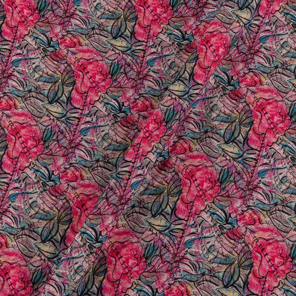 Linen Feel Soft Slub Cotton Multi Colour Jaal Print 42 Inches Width Fancy Fabric