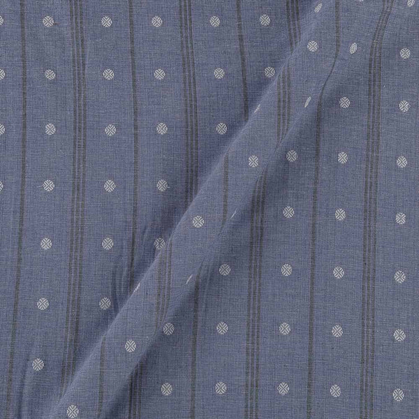 Two Ply Cotton Jacquard Stripes with Butta Grey Purple Colour Fabric Online 9755E3