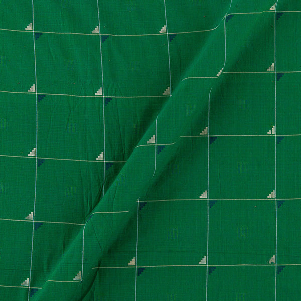 Cotton Jacquard Butta with Checks Green X Blue Cross Tone Fabric Online 9755JW4