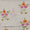 Hand Brush Floral Print with Gold Foil on Off White Colour Stripes Slub Cotton Fabric Online 9757U