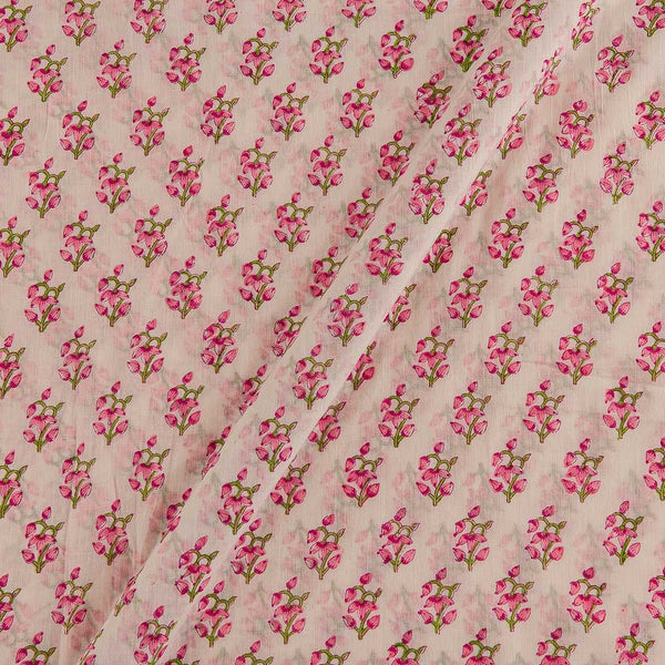 Buy Mul Type Cotton Off White Colour Sanganeri Hand Block Print Fabric 9761PS Online