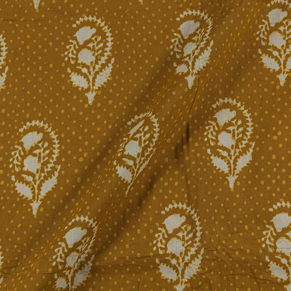 Cotton Mustard Colour 43 Inches Width Floral Print Fabric freeshipping - SourceItRight