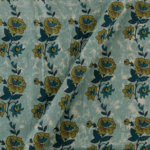 Cotton Oil Green Colour Floral Butta Print Fabric Online 9763EU