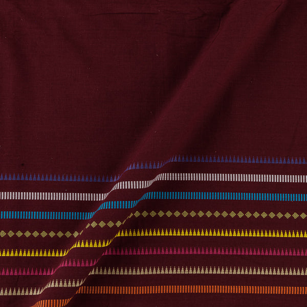 South Cotton Maroon Colour Jacquard Daman Border Fabric Online 9767DF4