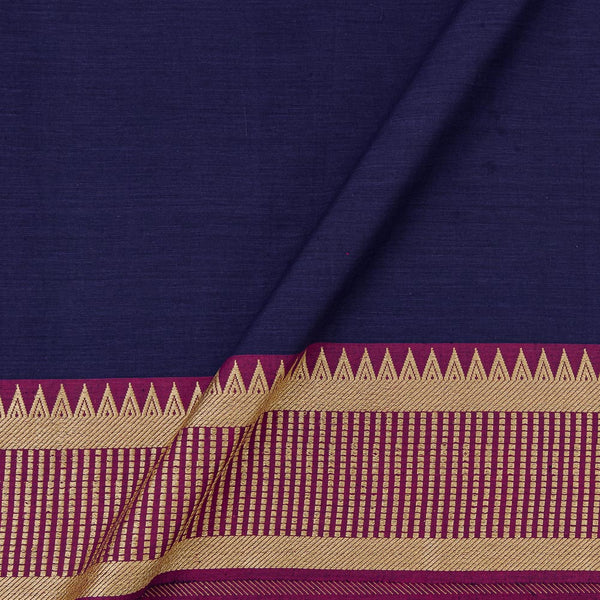 South Cotton Violet Purple Colour Jacquard Daman Border Fabric Online 9767DH4