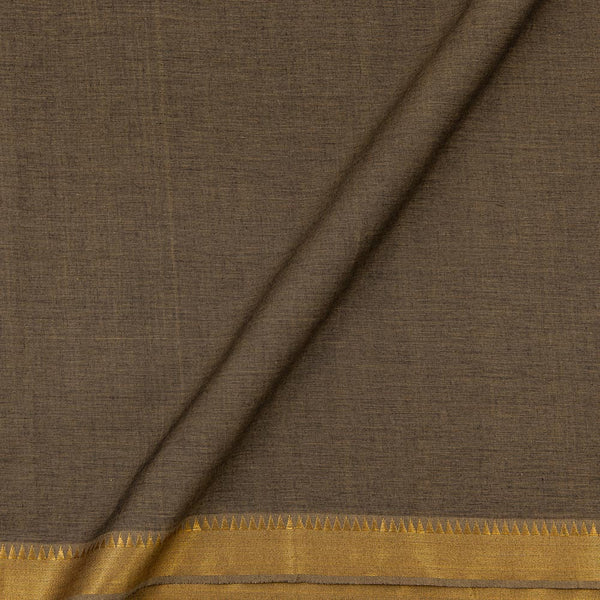 South Cotton Ginger X Black Cross Tone Two Side Zari Border Fabric Online 9767DJ9