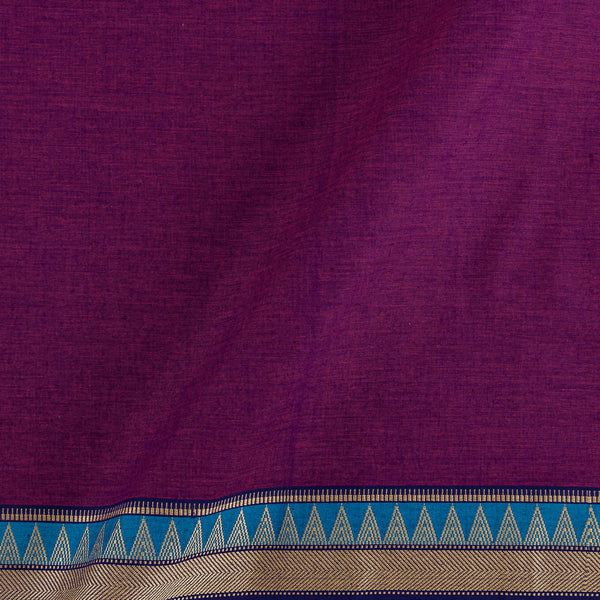 Buy South Cotton Magenta X Violet Cross Tone Daman Jari Border Fabric Online 9767W1