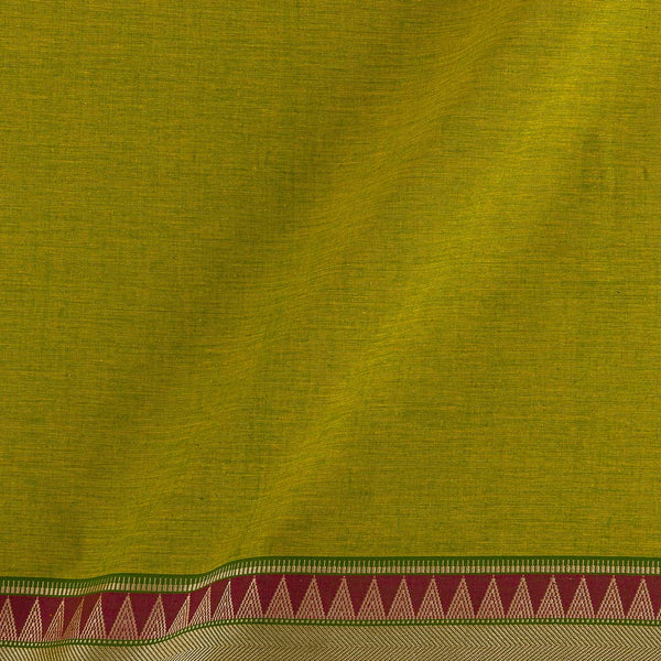 Buy South Cotton Acid Green Colour  Daman Jari Border Fabric Online 9767W2
