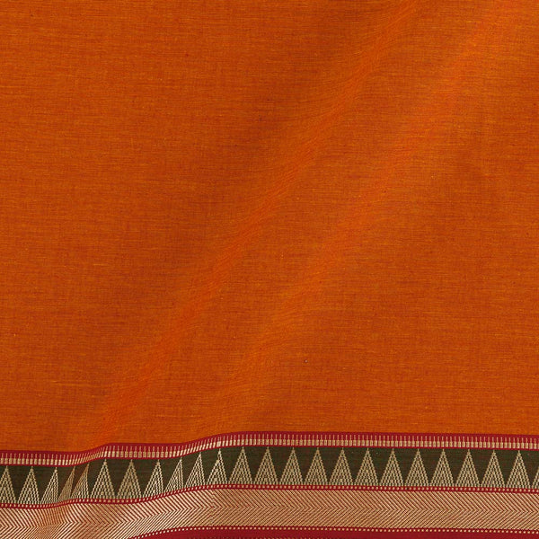 Buy South Cotton Orange X Red Cross Tone Daman Jari Border Fabric Online 9767W3