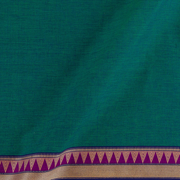 Buy South Cotton Green X Violet Cross Tone Daman Jari Border Fabric Online 9767W4