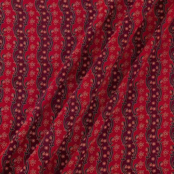 Rayon Barmer Ajrakh All Over Border Pattern Red Colour Fabric Online 9770H2