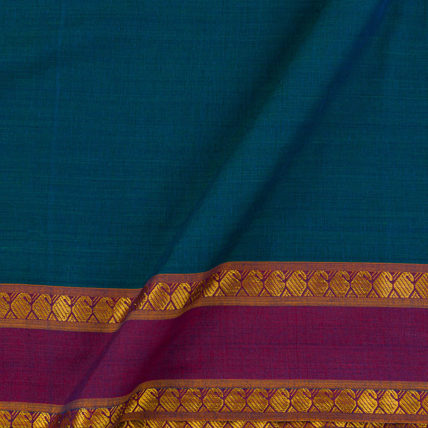 Mercerised Cotton Sea Green X Purple Cross Tone Two Side Border Fabric for Sarees and Kurtis Online 9782P2