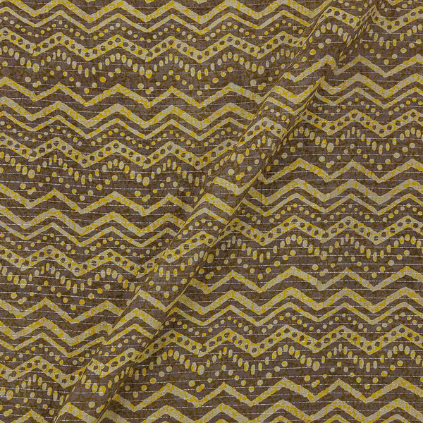 Dabu Cotton Cedar Colour Chevron Hand Print Lurex Fabric Online 9784L
