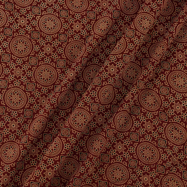 Gamathi Maroon Colour Hand Block Print Rayon Fabric Online 9785AC1