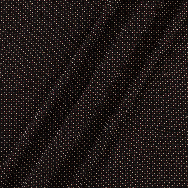 Gamathi Black Colour Geometric Hand Block Print Rayon Fabric Online 9785AG