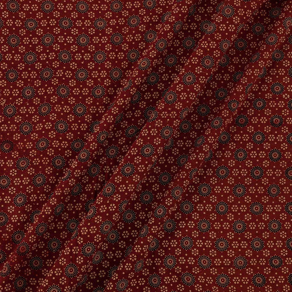 Gamathi Maroon Colour Floral Hand Block Print Rayon Fabric Online 9785AK1