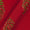 Spun Dupion (Artificial Raw Silk) Cherry Red Colour Gold Foil Sanganeri Print Fabric Online 9811O