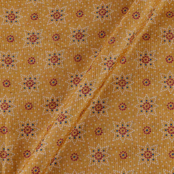 Kota Checks Type Apricot Orange Colour Bandhani Print Fabric online 9817AF1