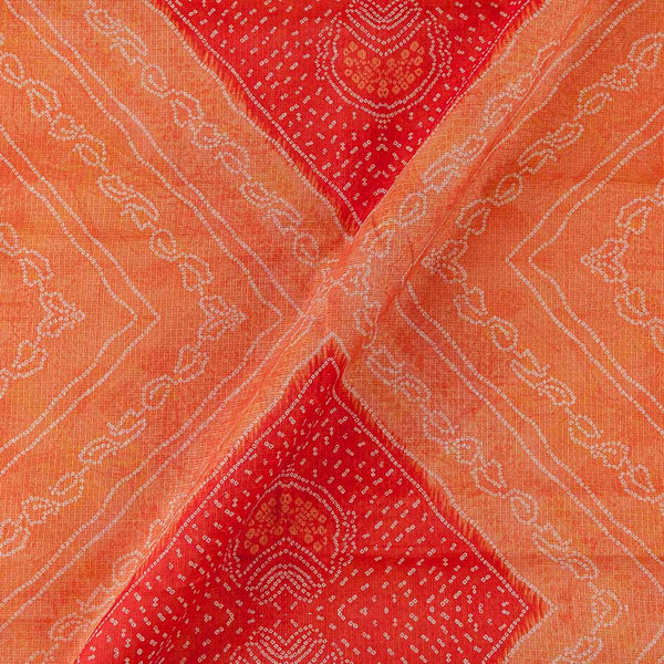 Kota Checks Type Orange Colour Bandhani Print 36 Inches Width Fabric