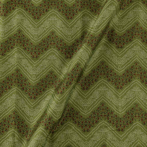 Kota Checks Type Pastel Green Colour Leheriya Print 36 Inches Width Fabric