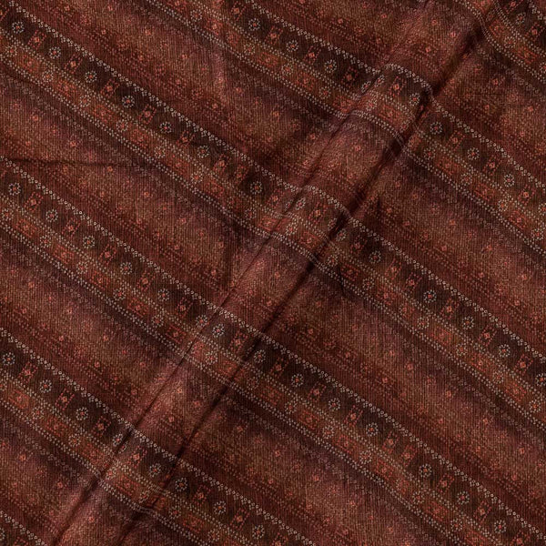 Kota Checks Type Brown Colour Bandhani Print 36 Inches Width Fabric