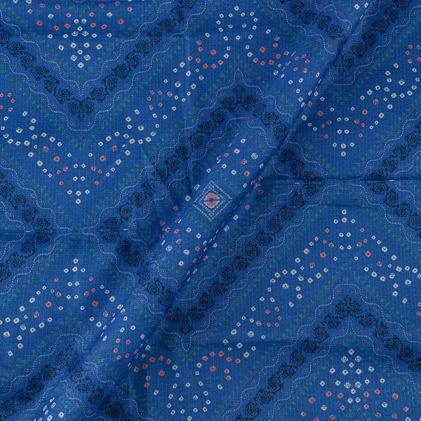 Kota Checks Type Royal Blue Colour Bandhani Print 36 Inches Width Fabric