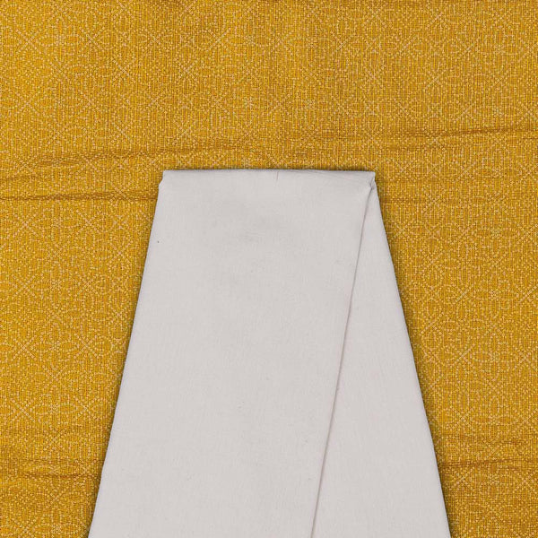 Two Pc Set Of Kota Checks Type Printed Fabric & South Cotton Plain Fabric