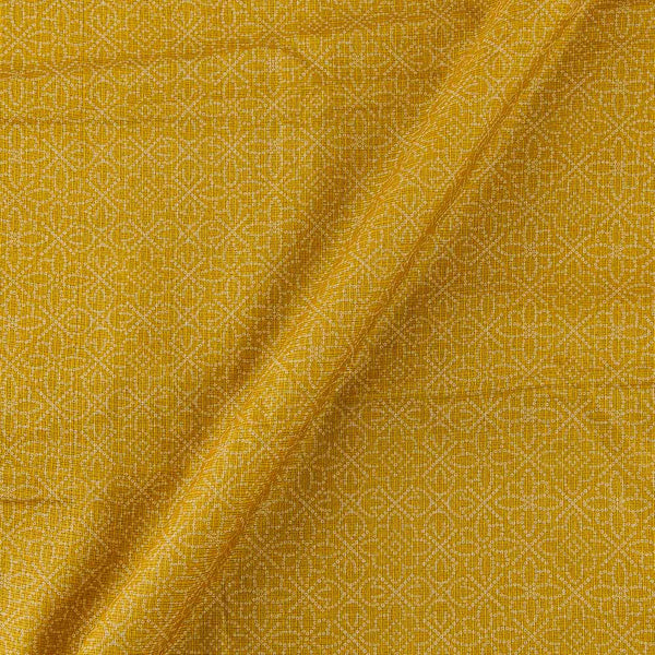 Kota Checks Type Mustard Colour Bandhani Print 36 Inches Width Fabric