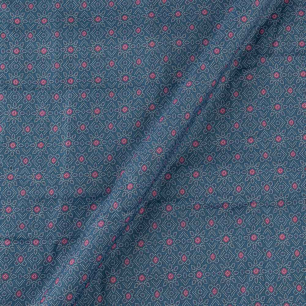 Kota Checks Type Steel Blue Colour Bandhani Print 36 Inches Width Fabric