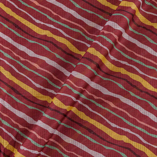 Kota Checks Type Maroon Colour Leheriya Print Fabric online 9817Q1