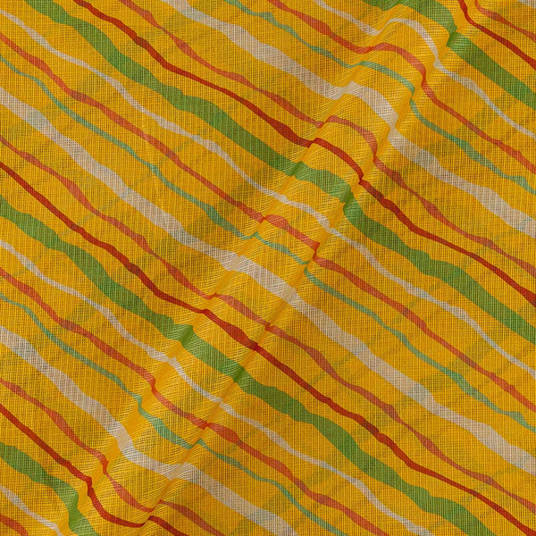 Kota Checks Type Golden Yellow Colour Leheriya Print Fabric online 9817Q2