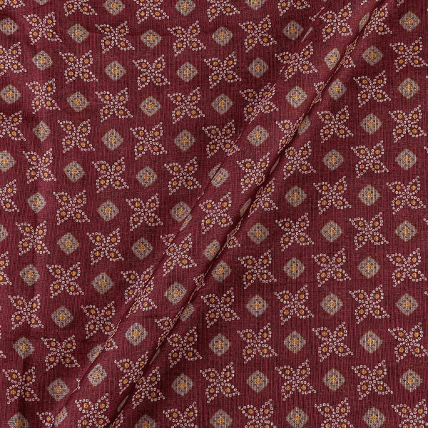Kota Checks Type Maroon Colour Bandhani Print Fabric online 9817S