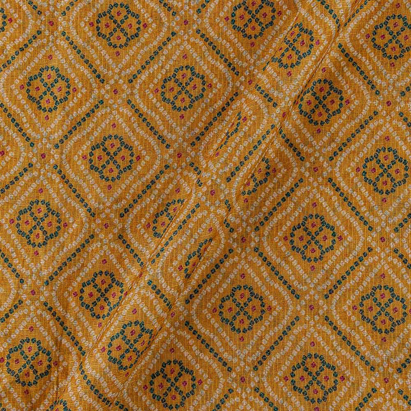 Kota Checks Type Apricot Orange Colour Bandhani Print Fabric online 9817T