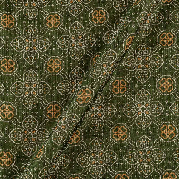 Kota Checks Type Moss Green Colour Bandhani Print Fabric online 9817V