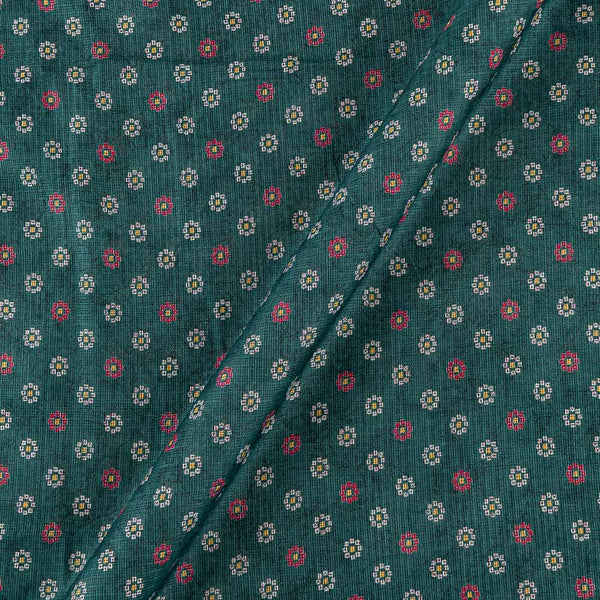 Kota Checks Type Posy Green Colour Bandhani Print Fabric online 9817X