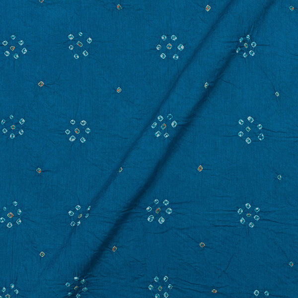 Cotton Satin Ocean Blue Colour 42 inches Width Ek Bundi  Bandhani Fabric cut of 0.30 Meter freeshipping - SourceItRight