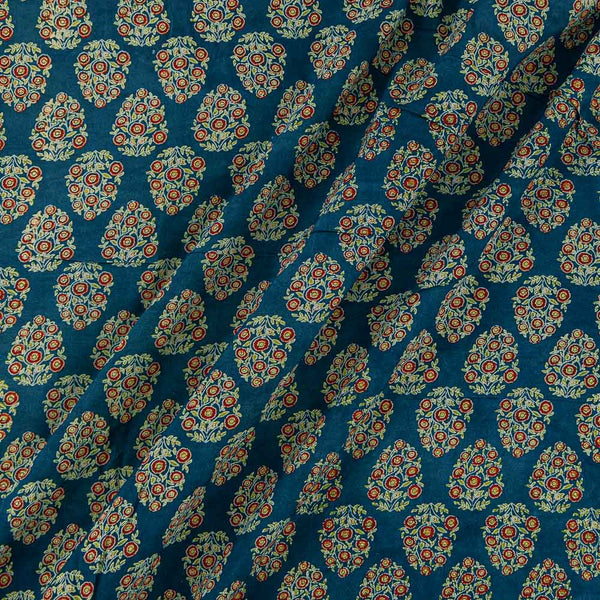 Modal By Modal Teal Colour Mughal Ajrakh Print Fabric Online 9840BF