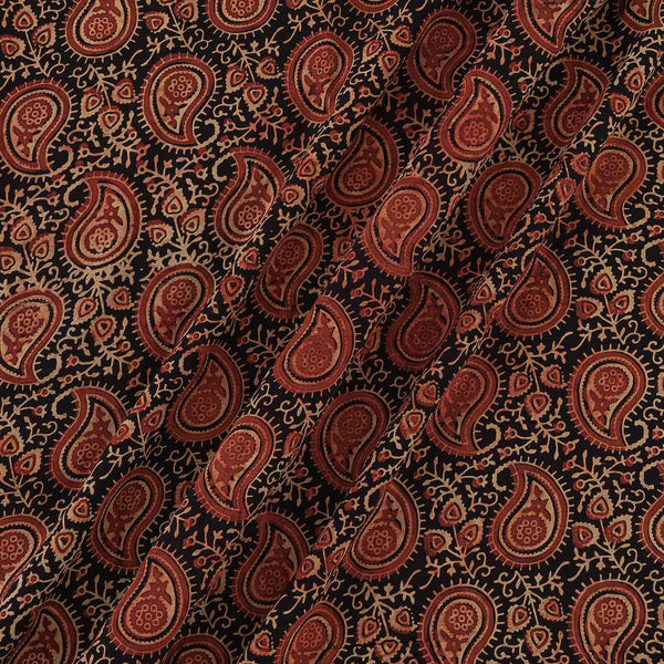 Modal By Modal Black Colour Paisley Jaal Hand Block Print Fabric Online 9840BV2