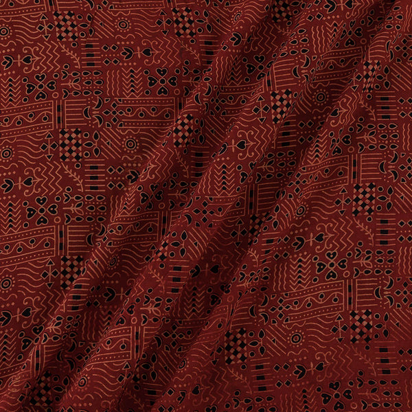 Modal By Modal Brick Red Colour Tribal Hand Block Print Fabric Online 9840CD1