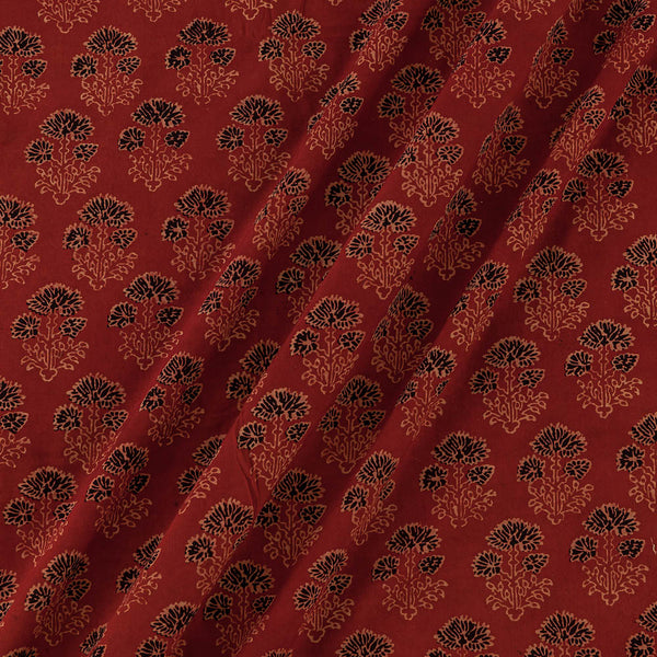 Modal By Modal Brick Red Colour Sanganeri Hand Block Print Fabric Online 9840CK