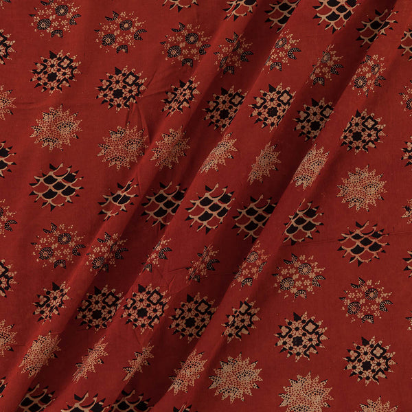 Modal By Modal Brick Red Colour Mughal Hand Block Print Fabric Online 9840CR
