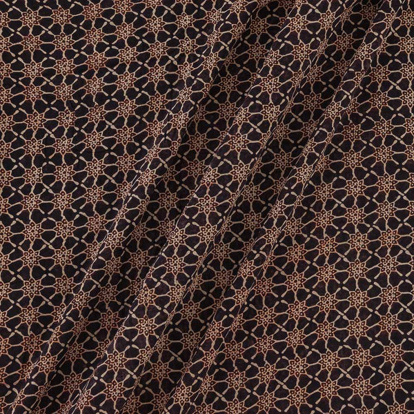 Modal By Modal Black Colour Ajrakh Hand Block Print Fabric Online 9840R2