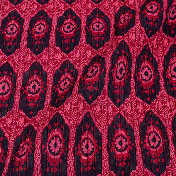 Cotton Maroon Black Colour 34 inches Width Floral Print Pin Tucks Fabric freeshipping - SourceItRight