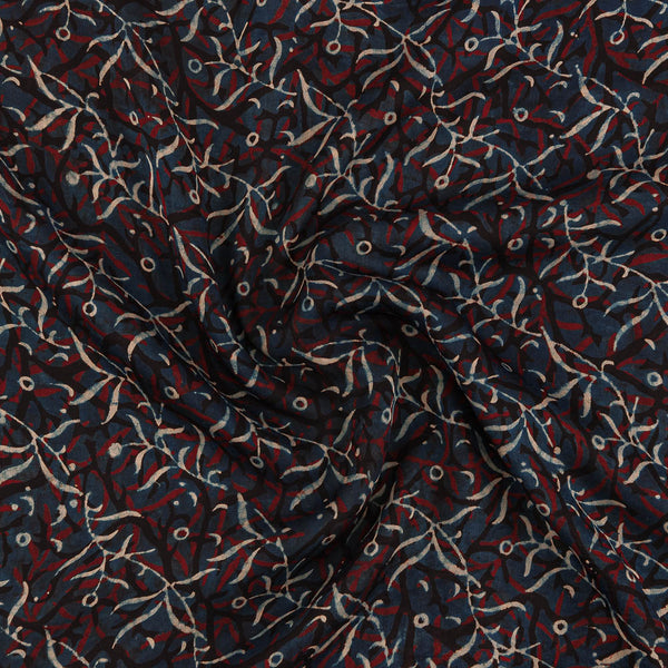 Buy Modal Satin Ajarakh Indigo Blue Colour Abstract Print Fabric Online 9861BI