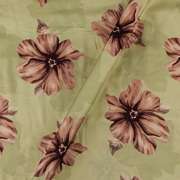 Modal Satin Pastel Green Colour Floral Print Fabric 2160AT Online -  SourceItRight
