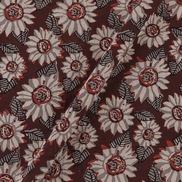 Cotton Authentic Jahota Maroon Colour Floral Hand Block Print Fabric Online 9878T2