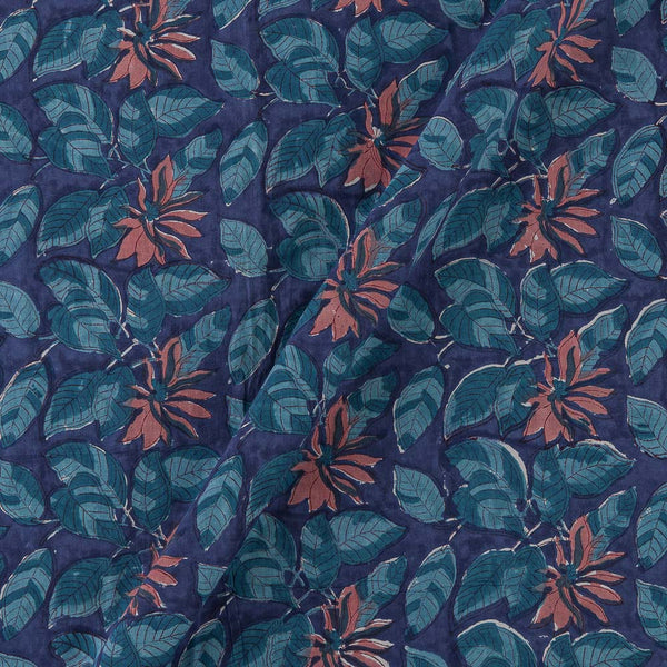 Cotton Indigo Purple Colour Floral Jaal Jaipuri Hand Block Print Fabric Online 9879P