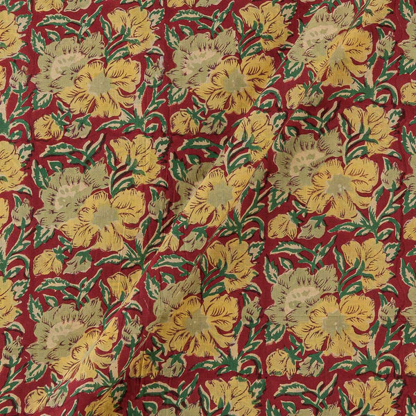 Cotton Mars Red Colour Floral Jaal Jaipuri Hand Block Print Fabric Online 9879X