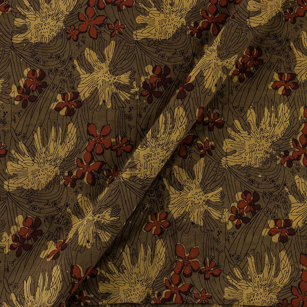 Dabu Cotton Mustard Olive Colour Floral Jahota Print Fabric Online 9887AJ