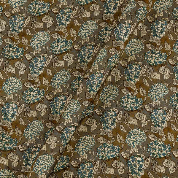 Modal Satin Feel Cedar Colour Floral Jaal Print Viscose Fabric